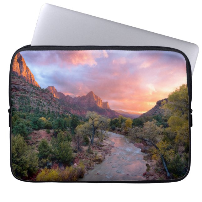 Berg | Watchman Zion Nathional Park Utah Laptop Fodral (Framsidan)