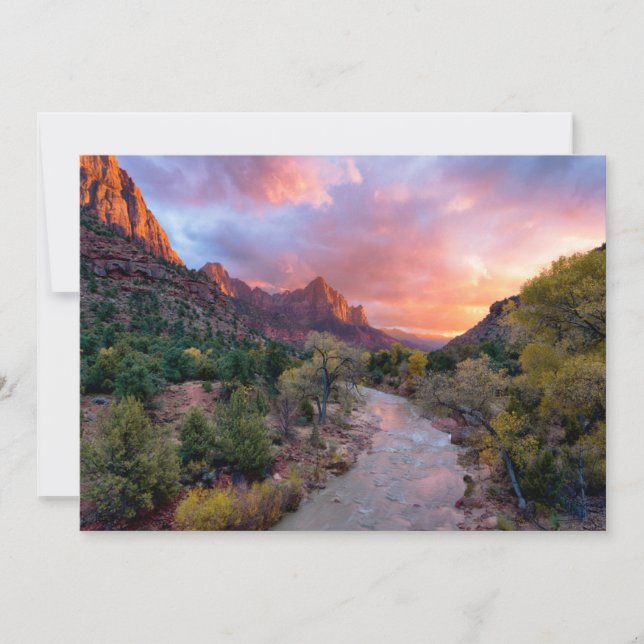 Berg | Watchman Zion Nathional Park Utah Tack Kort (Framsida)