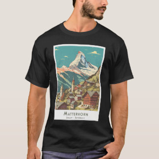 Berg - Zermatt - Retro Matterhorn Poster - Mi T Shirt