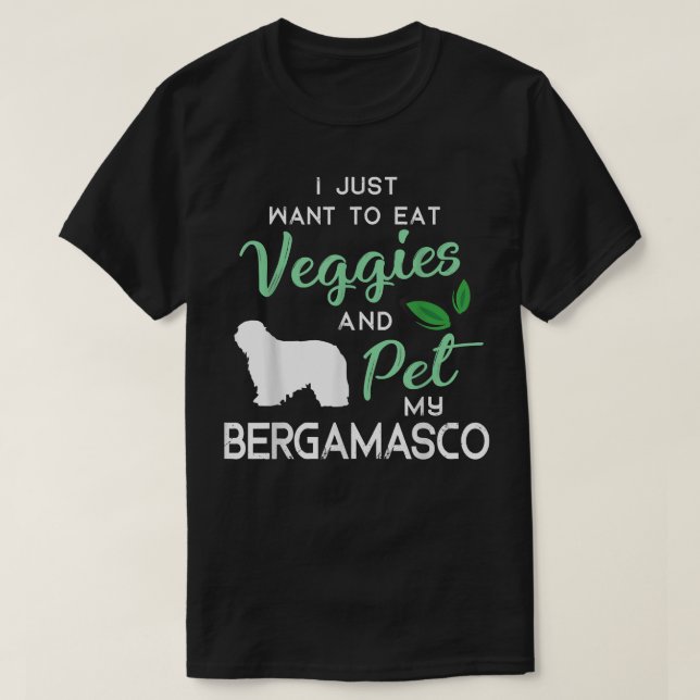Bergamasco Funny Vegan Hund älskare Owner Julafton T Shirt (Design framsida)