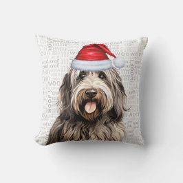 Bergamasco Hund Watercolor jul Kudde