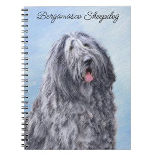 Bergamasco Sheepdog Painting - Cute Original Hund Anteckningsbok