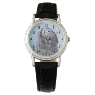 Bergamasco Sheepdog Painting - Cute Original Hund Armbandsur