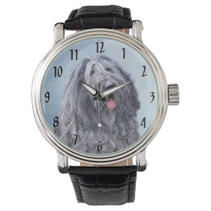 Bergamasco Sheepdog Painting - Cute Original Hund Armbandsur
