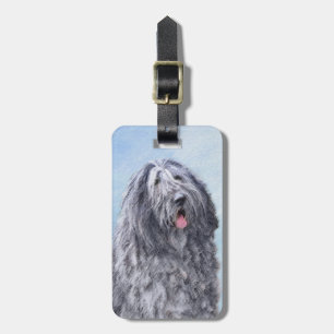 Bergamasco Sheepdog Painting - Cute Original Hund Bagagebricka