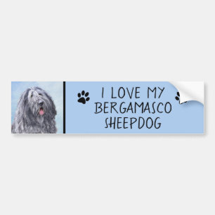 Bergamasco Sheepdog Painting - Cute Original Hund Bildekal