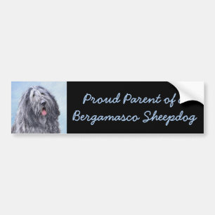 Bergamasco Sheepdog Painting - Cute Original Hund  Bildekal