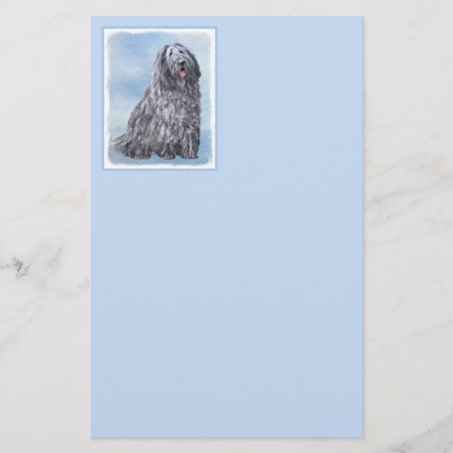 Bergamasco Sheepdog Painting - Cute Original Hund  Brevpapper (Framsida)