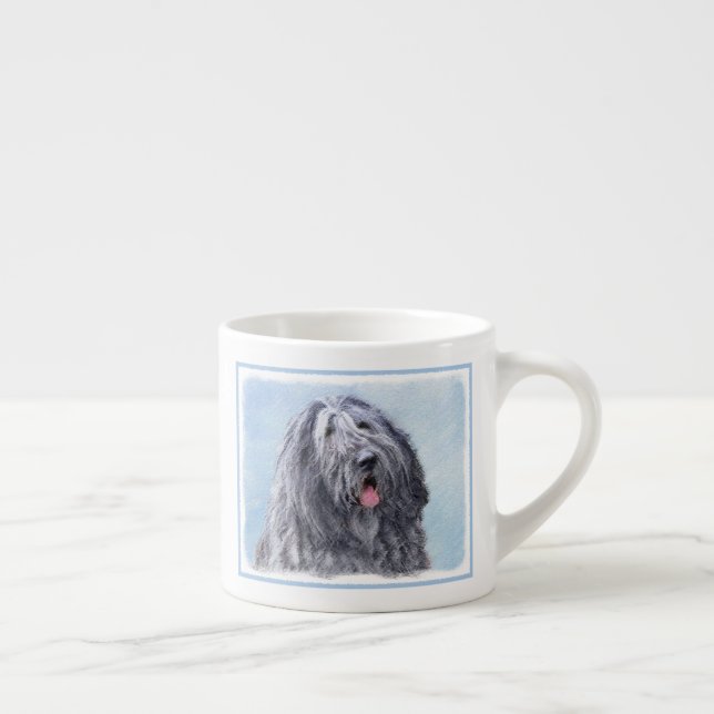 Bergamasco Sheepdog Painting - Cute Original Hund  Espressomugg (Höger)