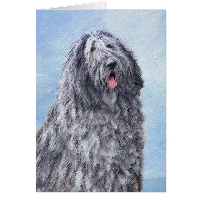 Bergamasco Sheepdog Painting - Cute Original Hund  Hälsningskort (Framsidan)