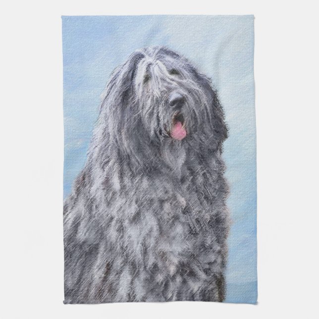 Bergamasco Sheepdog Painting - Cute Original Hund  Kökshandduk (Vertikal)