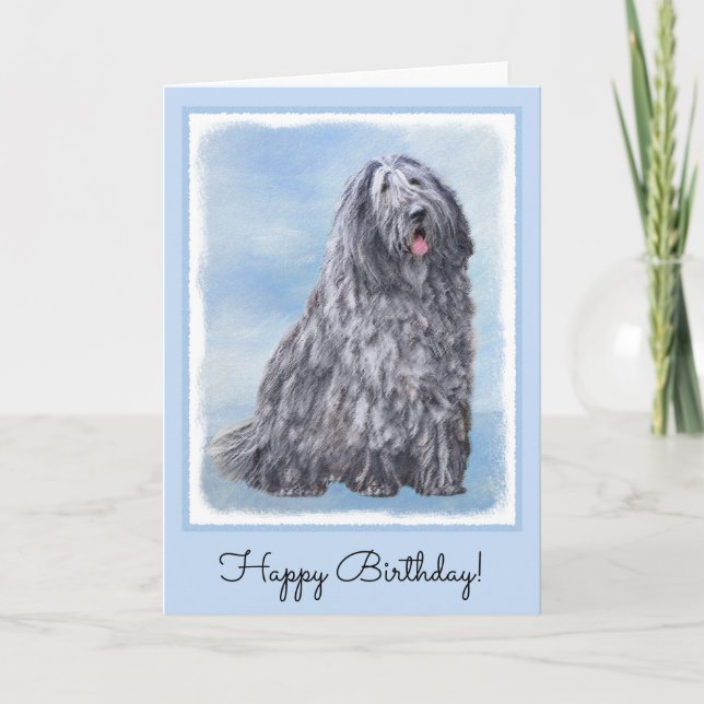Bergamasco Sheepdog Painting - Cute Original Hund  Kort (Framsida)