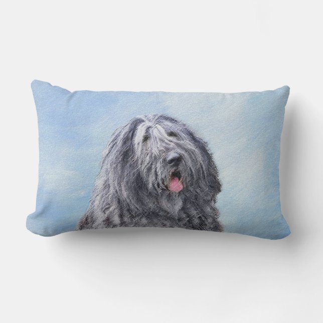 Bergamasco Sheepdog Painting - Cute Original Hund  Lumbarkudde (Framsida)