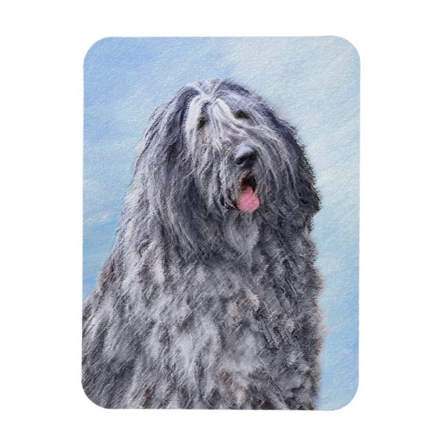 Bergamasco Sheepdog Painting - Cute Original Hund  Magnet (Vertikal)