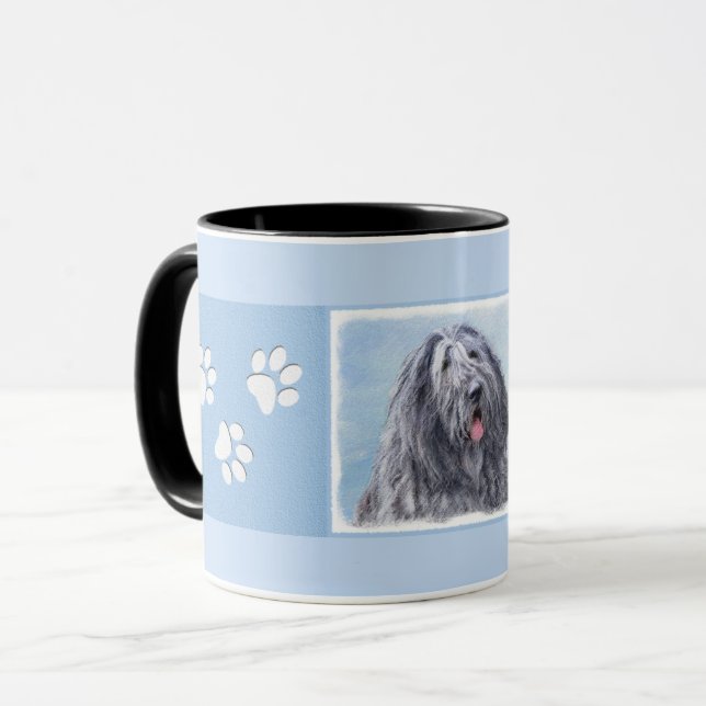 Bergamasco Sheepdog Painting - Cute Original Hund  Mugg (Framsida vänster)