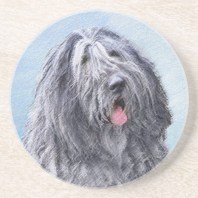 Bergamasco Sheepdog Painting - Cute Original Hund  Underlägg (Framsidan)