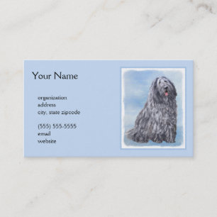 Bergamasco Sheepdog Painting - Cute Original Hund Visitkort