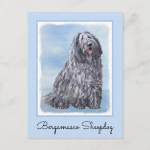 Bergamasco Sheepdog Painting - Cute Original Hund Vykort