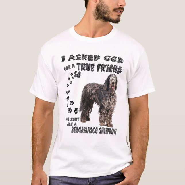 Bergamasco Sheepdog Quote Mamma Pappa, Bergamasco  T Shirt (Framsida)