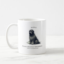 Bergamasco Sheepdog Watercolor Hund | Monogram Kaffemugg