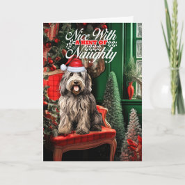 Bergamasco Shepherd jul Hund Naughty eller Nice Helgkort