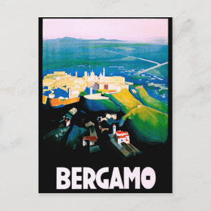 Bergamo, Italien, flygbild. Lombardiet region. Vykort