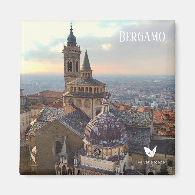 Bergamo, Italien - kylmagnet av Velvet Escape Magnet (Framsidan)