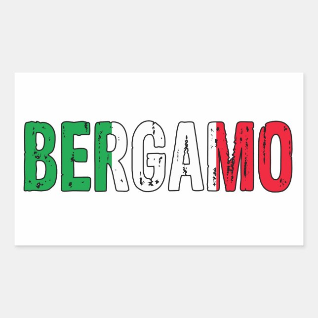Bergamo Italien Rektangulärt Klistermärke (Framsida)