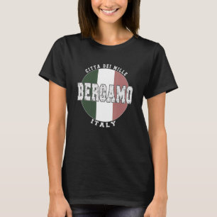 Bergamo Italien, Vintage Italienska flagga T Shirt