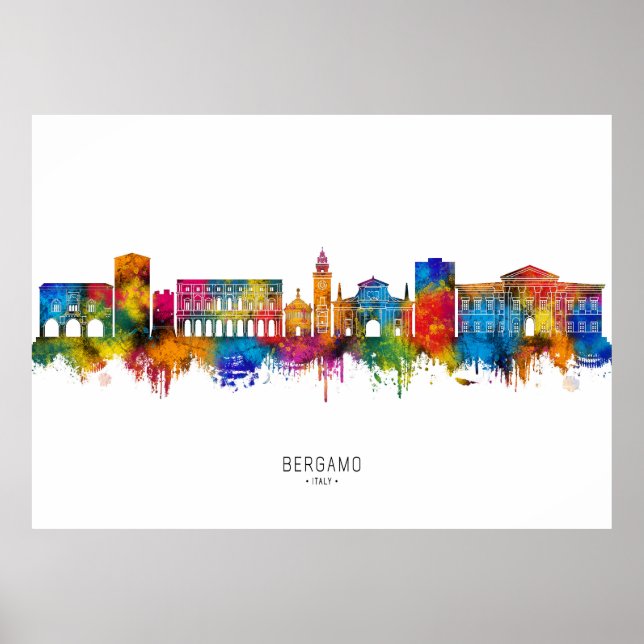 Bergamo Italy Skyline Poster (Framsidan)