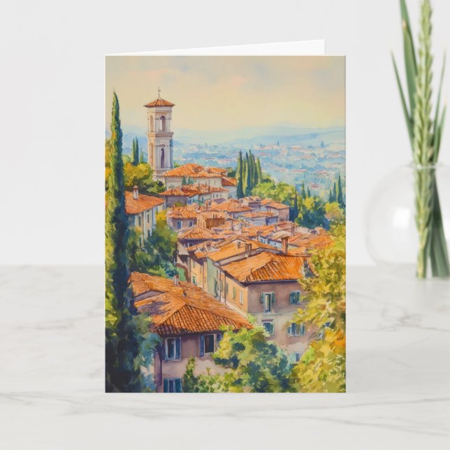 Bergamo Watercolor 1 Kort (Framsida)