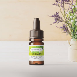 Bergamot Essential Oils Fragrance Flaska-etikett Klistermärken