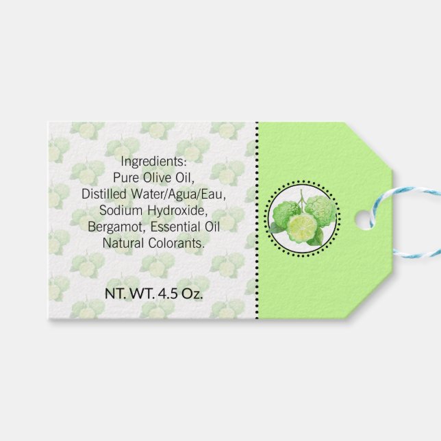 Bergamot Hemmagjord Bad & Kroppsvård Presentetikett (Framsidan (Horisontell))