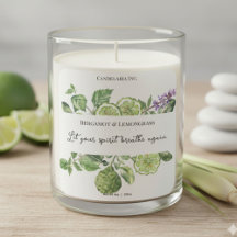 Bergamot Lemongrass Ljus Etikett Citat Klistermärk
