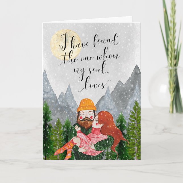 Bergar den som min själ kärlek kort. helgkort (Framsida)