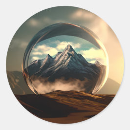 Bergar i en bubelglobe runt klistermärke