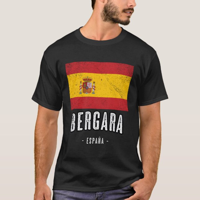 Bergara Spain Es Flagga City Bandera Ropa T Shirt (Framsida)