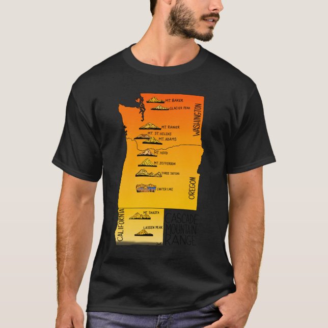 Bergarna i Cascade-området T Shirt (Framsida)