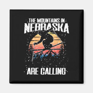 Bergarna i Nebraska ropar på ett lustigt skido Magnet