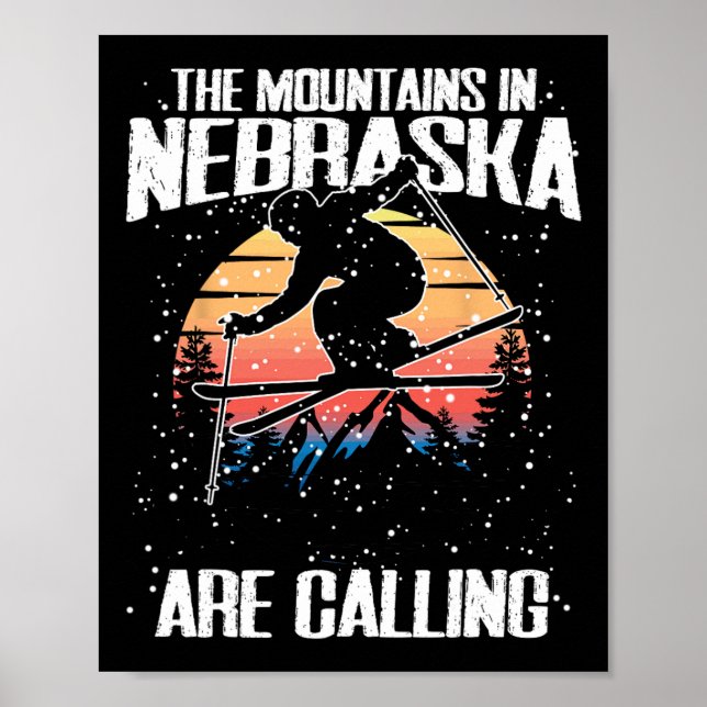 Bergarna i Nebraska ropar på ett lustigt skido Poster (Framsidan)