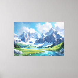 Bergarnas gudomliga fredliga natur canvastryck