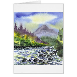 Bergarnas Himlar-målning Försmåningom konstnärlig  Hälsningskort
