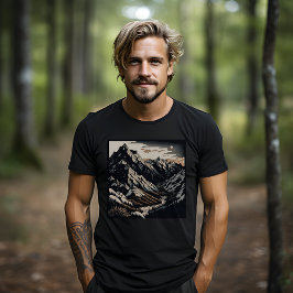 Bergarnas natur liggande Vintage resor Linocut T Shirt