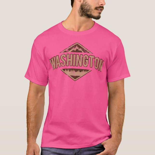 Bergarnas natur Washington Hiking Camping Hike Di T Shirt (Framsida)