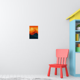 Bergarnas reflexliggande illustration röd blå poster