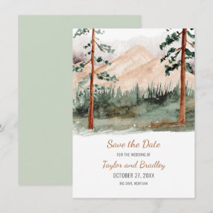 Bergarter Fog Spruce Gräs Träd Rustic Spara Datumet