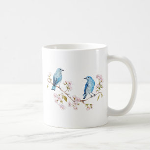 Bergbluebirds på Sakura gren Kaffemugg