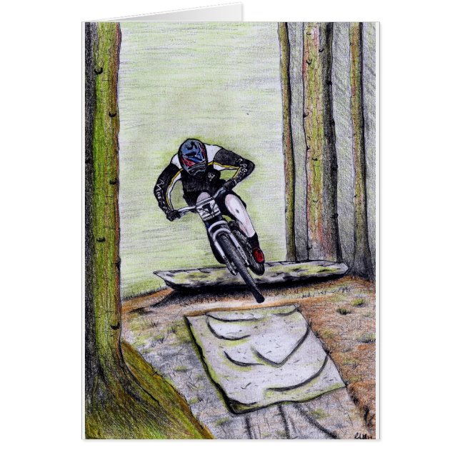 Bergcykel Llandegla mtb bmx Hälsningskort (Framsidan)