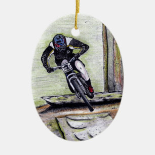 Bergcykel Llandgla mtb bmx Julgransprydnad Keramik