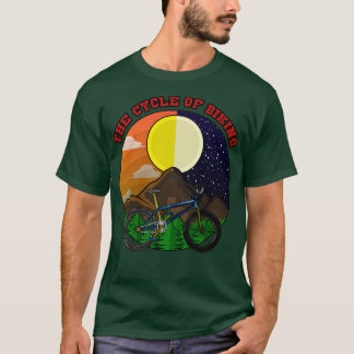 Bergcykel med Träd i bergen på dagen och N T Shirt